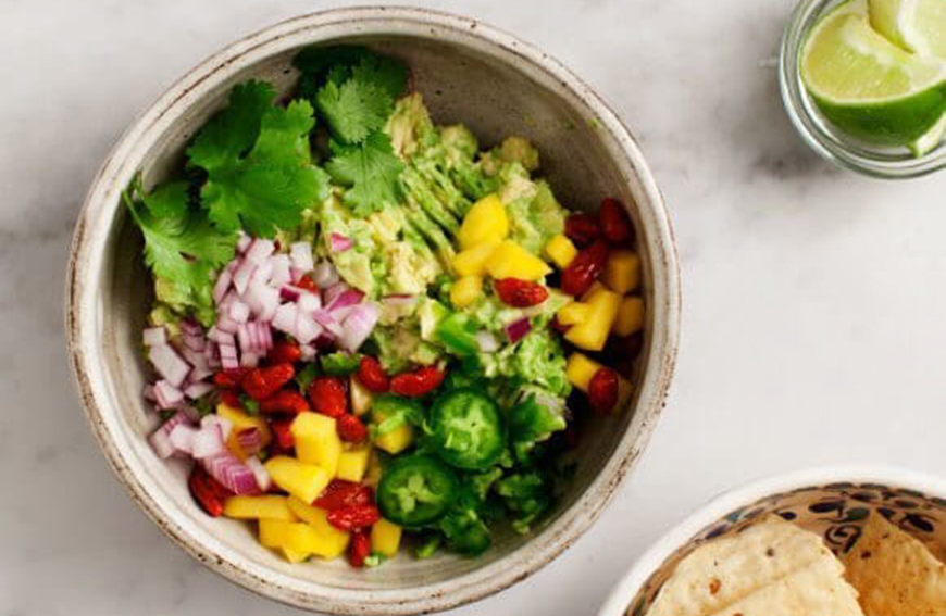 goji berry and mango guacamole